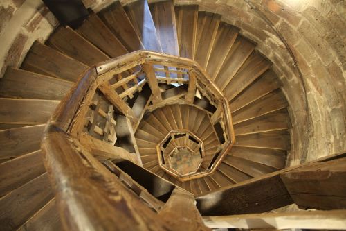tower stairs wood