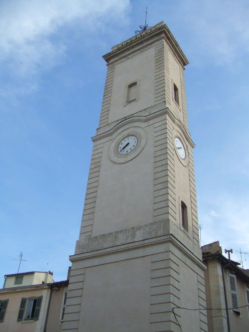 tower clock high building