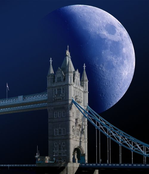 tower bridge london moon
