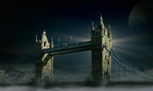 tower bridge london moon