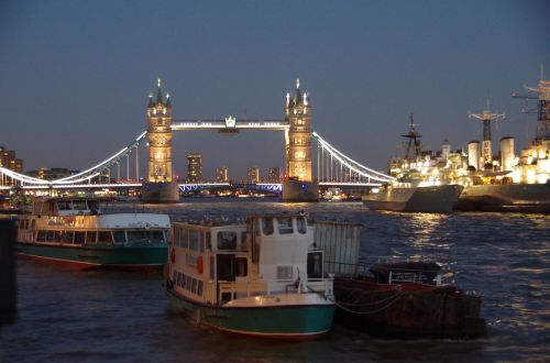 tower bridge london by night thames river