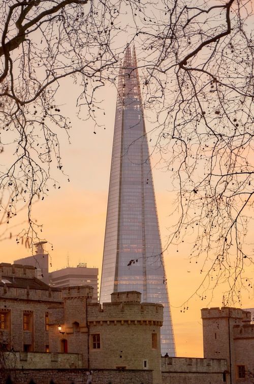 tower of london the shard sunset