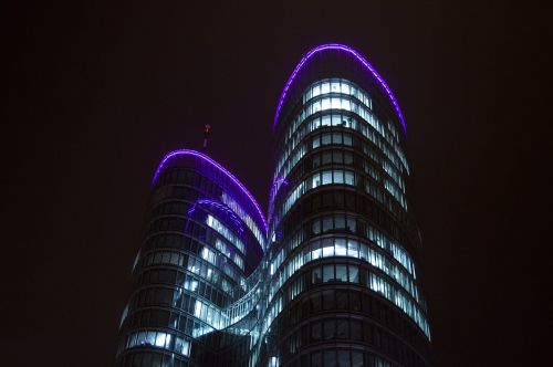 towers night architecture
