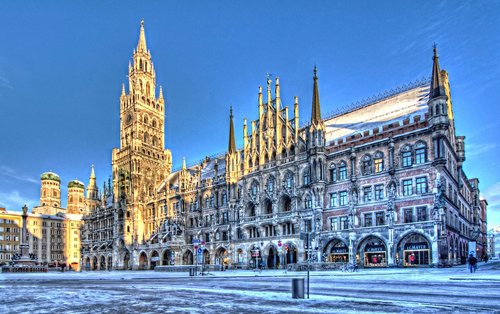 town hall  winter  snow