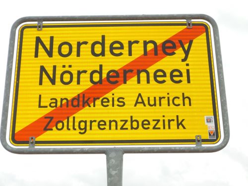 town sign norderney stationary