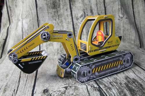 toys excavators yellow