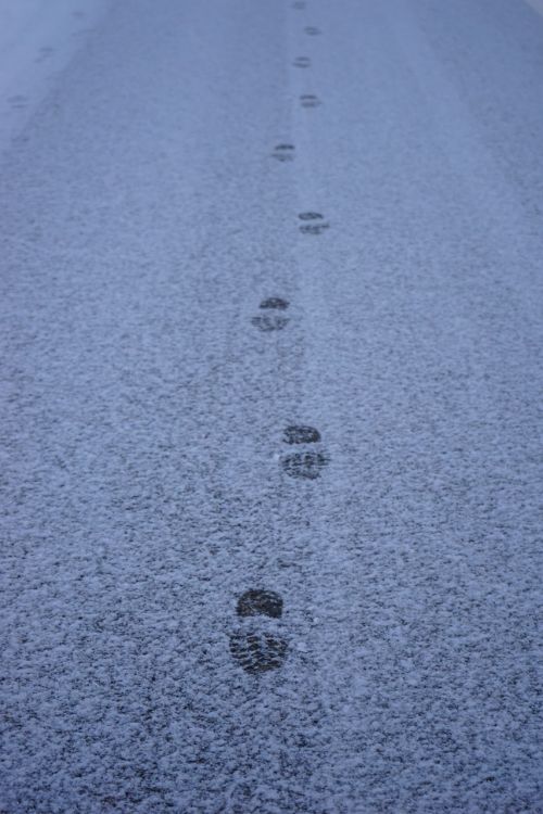 traces snow road