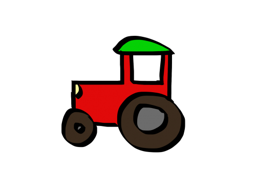 tractor cartoon red