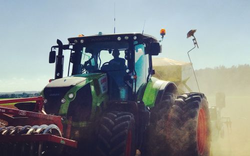 tractor field dust