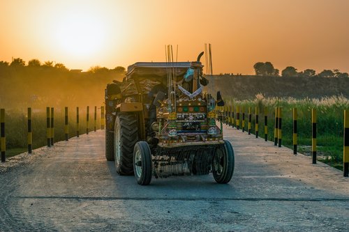 tractor  bridge  summer