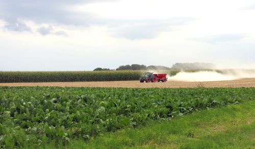 tractor field sky