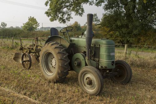 tractor vintage ploughing