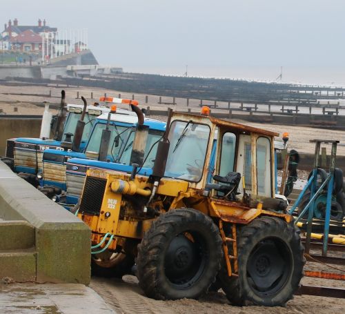tractors on beach seaside tractor