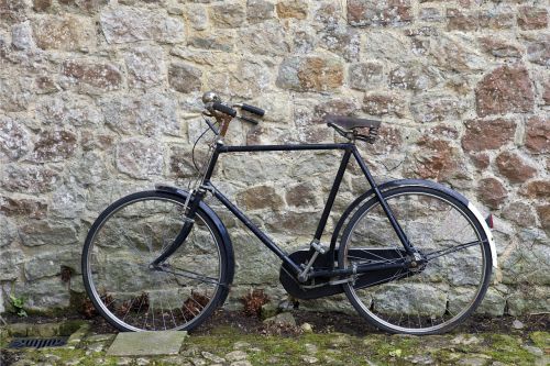 traditional bicycle rusty handlebars black