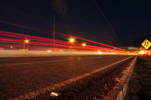 traffic night road
