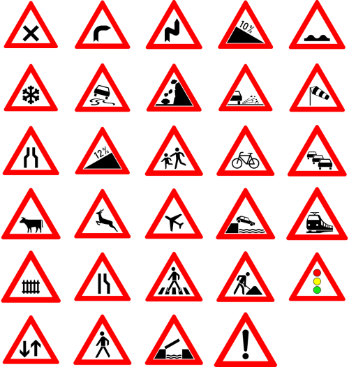 traffic signs symbols