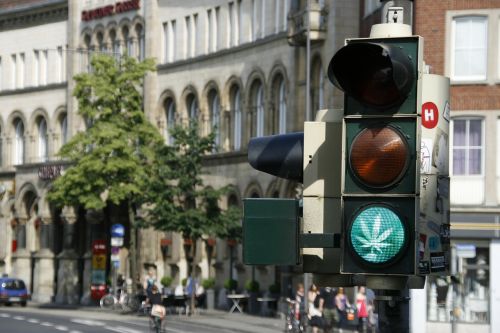 traffic lights hemp road sign