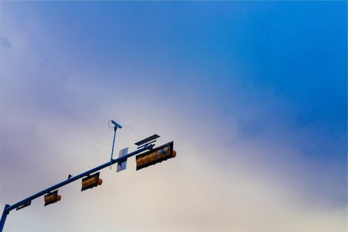 traffic lights surveillance camera blue