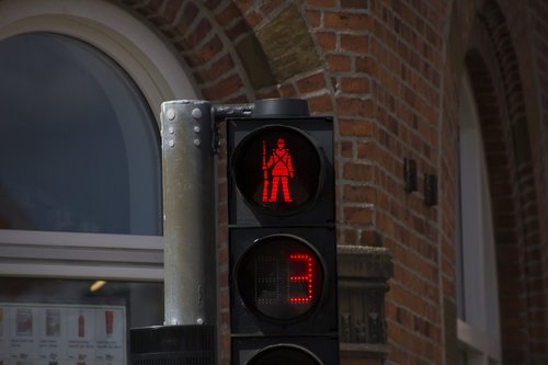 traffic lights  pedestrian  road sign