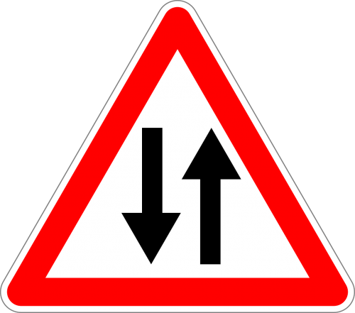 traffic sign sign two way traffic