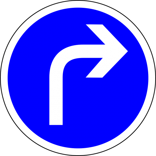 traffic sign turn right ahead turn