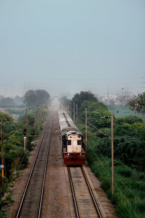 train  track  fog