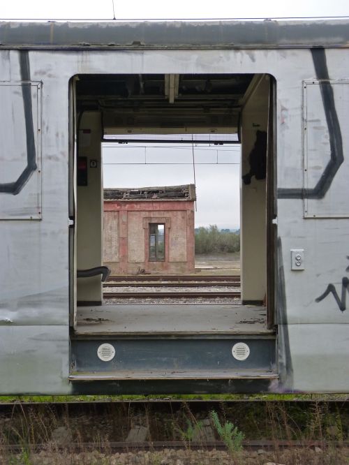 train door abandoned vandalism