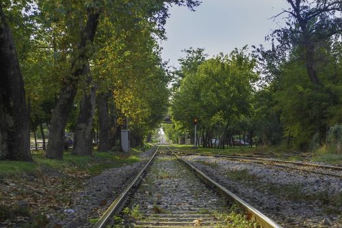 train path railway green