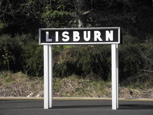 train station sign lisburn