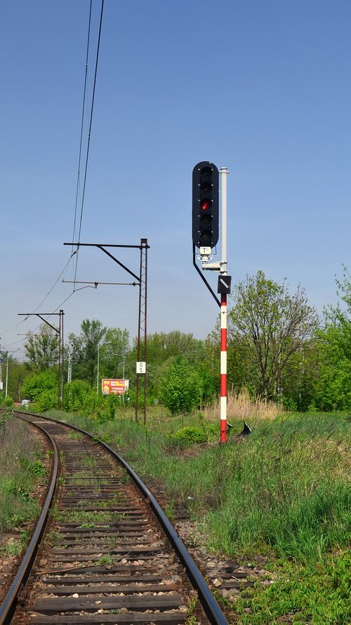 train track  railway line  semaphore