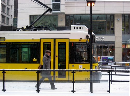 tram berlin snow