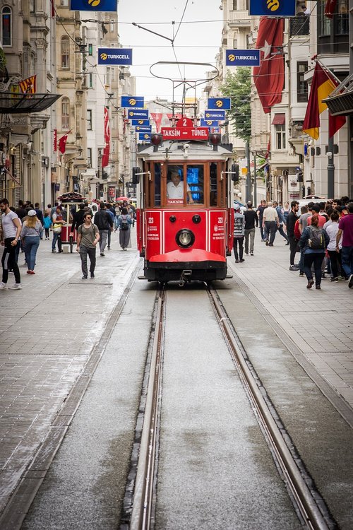 tram  taksim square  city