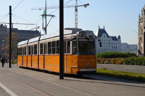tram  transport  yellow
