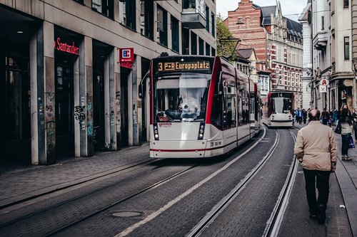 tram  city  downtown