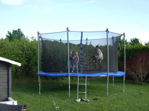 trampoline children playing
