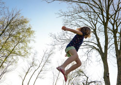 trampoline girl play