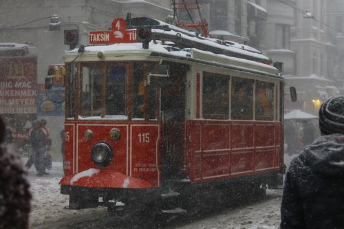 tramway  istiklal street  beyoğlu