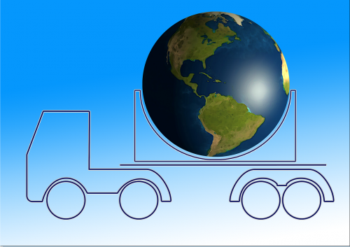 transport truck silhouette