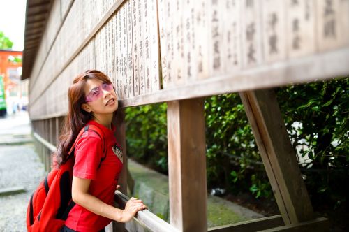 travel asian women japanese shrine