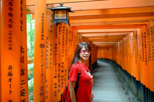 travel asian women japanese shrine