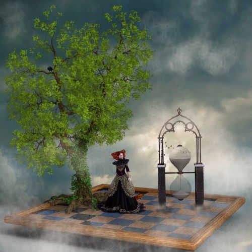tree hourglass chess board