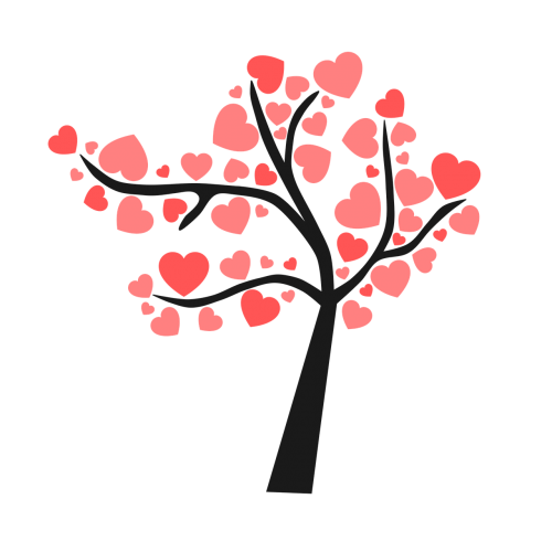 tree heart hearts