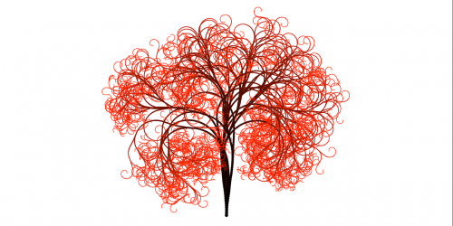 tree branches orange red
