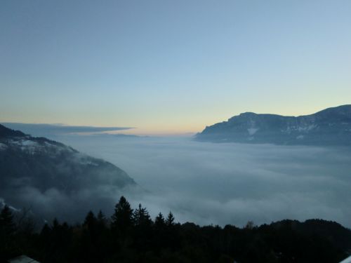 trentino mountain fog