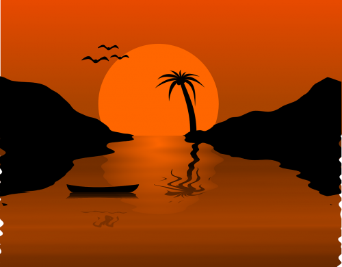 tropical exotic sunset