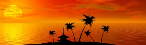 tropical sunset summer