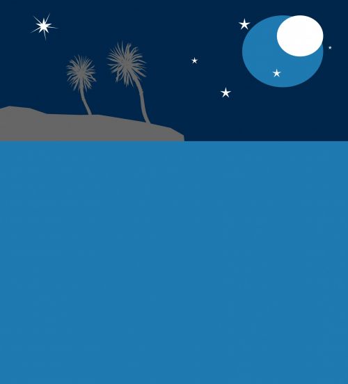 Tropical Night Backdrop Clipart