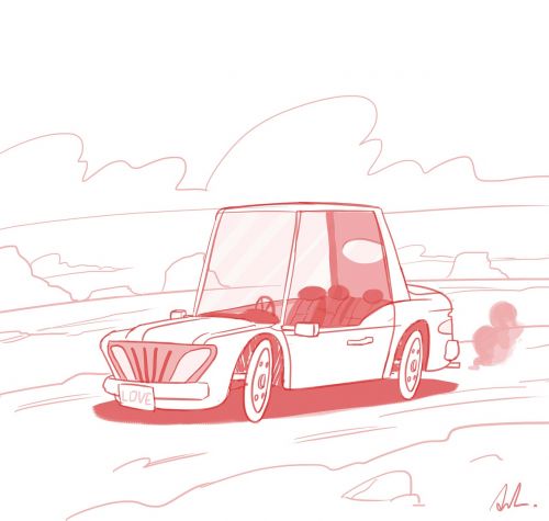 truck sketch caricature