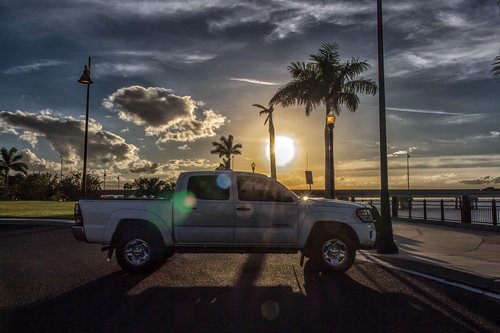 truck  sunset  vehicle