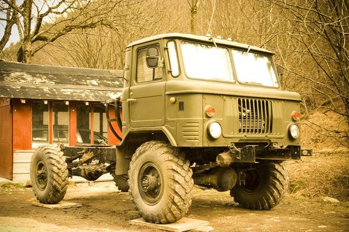 truck  village  old